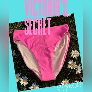 Women’s NWT 🆕 Victoria's Secret Vibrant Pink Bikini Bottom High Waist M 👙